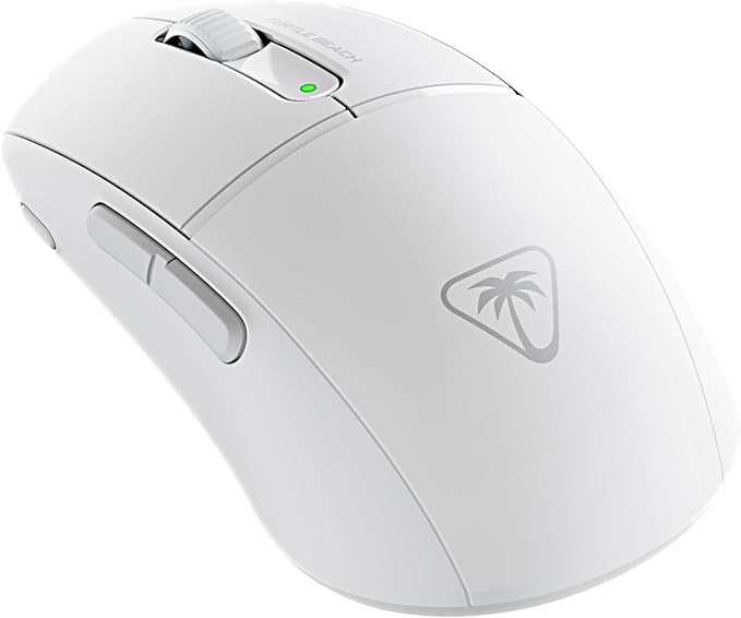 Turtle Beach Burst II Air Wireless Gaming Mouse - 47g Ultra Lightweight, Optical Switches, 26000 DPI Optical Sensor, 120-hour Rechargeable Battery, Symmetrical Design, Bluetooth, USB-C Cable – White