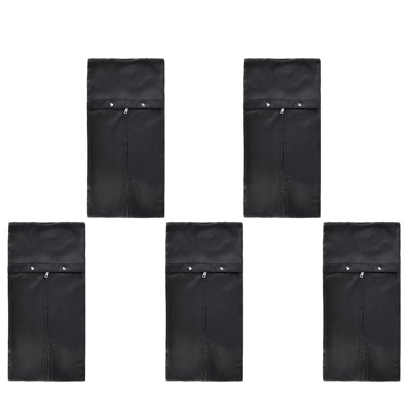 5 Pieces Satin Wigs Storage Bag Hair Extensions Holder Hairpieces Ponytail Bundles Carrier Case with Zipper Folding Hanging Protector Pouch for Travel Daily Use (Black)