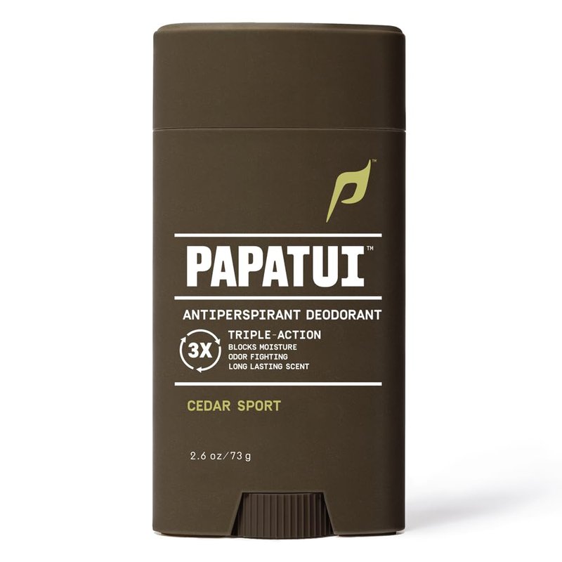 PAPATUI Triple Action Antiperspirant for Men - Sweat Control & Odor Neutralizer | Cedar Sport | 2.6 oz