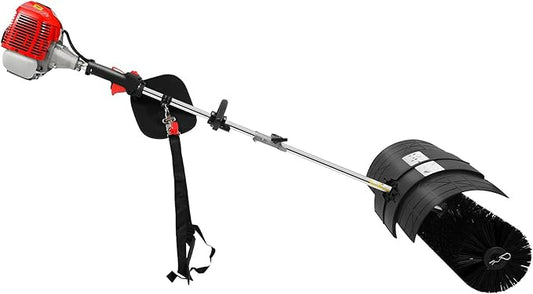 52CC 2-Stroke Gas Power Handheld Sweeper Broom,2.3HP 8500RPM Artificial Grass Brush Lawn Cleaner,20.47in Walk Behind Sweeper Grass Cleaner Tools for Boulevards,Driveways,Lawns,Sidewalks