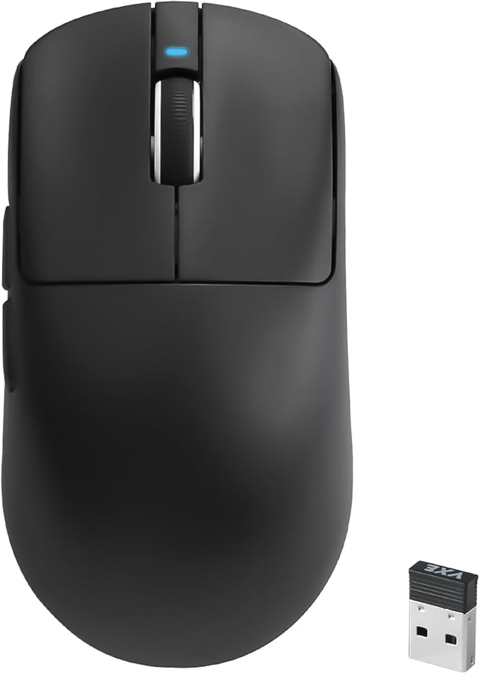 MIKIBY R1 SE+ Gaming Mouse, 18000 DPI, High-Precision PAW3395 SE Sensor,55g Lightweight, Tri-Mode 2.4G/BT5.0/USB-C Mouse, Programmable Ergonomic Mouse for Laptops/PC/Mac (Black)