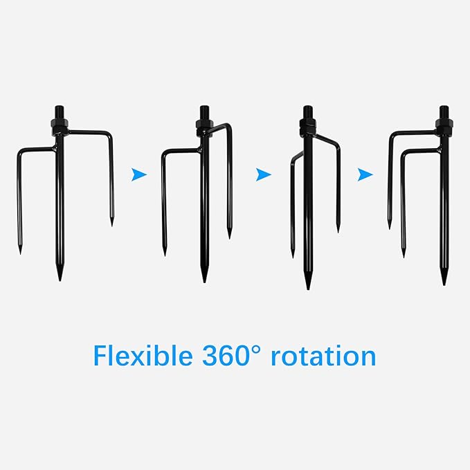 VOMENC Universal Ground Stake Mount Bracket for Outdoor Security Cameras and Solar Panels, Compatible with Ring, Blink, Eufy, Google Nest, Arlo, Wyze, SimpliSafe, 1/4 Screw Cameras (Black)
