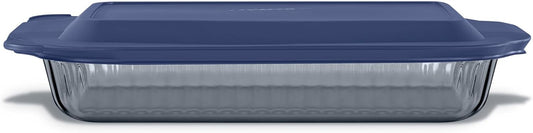 Pyrex Colors Tinted Glass Baking Dish - 9x13 Oblong Bakeware with BPA-Free Lid | Dishwasher & Microwave Safe