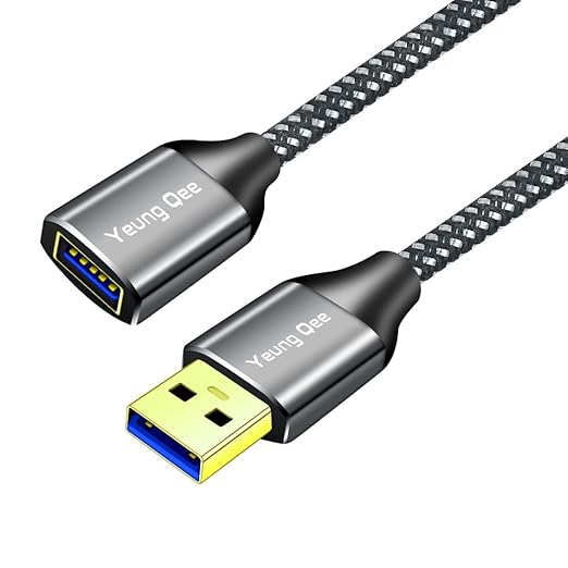 Yeung Qee USB 3.0 Extension Cable 6 ft,5Gbps High Speed USB 3.0 Type A Male to Female Extension Cord,USB Extension Lead Compatible with USB Flash Drive, Hard Drive, Card Reader,Scanner,Keyboard (6FT)