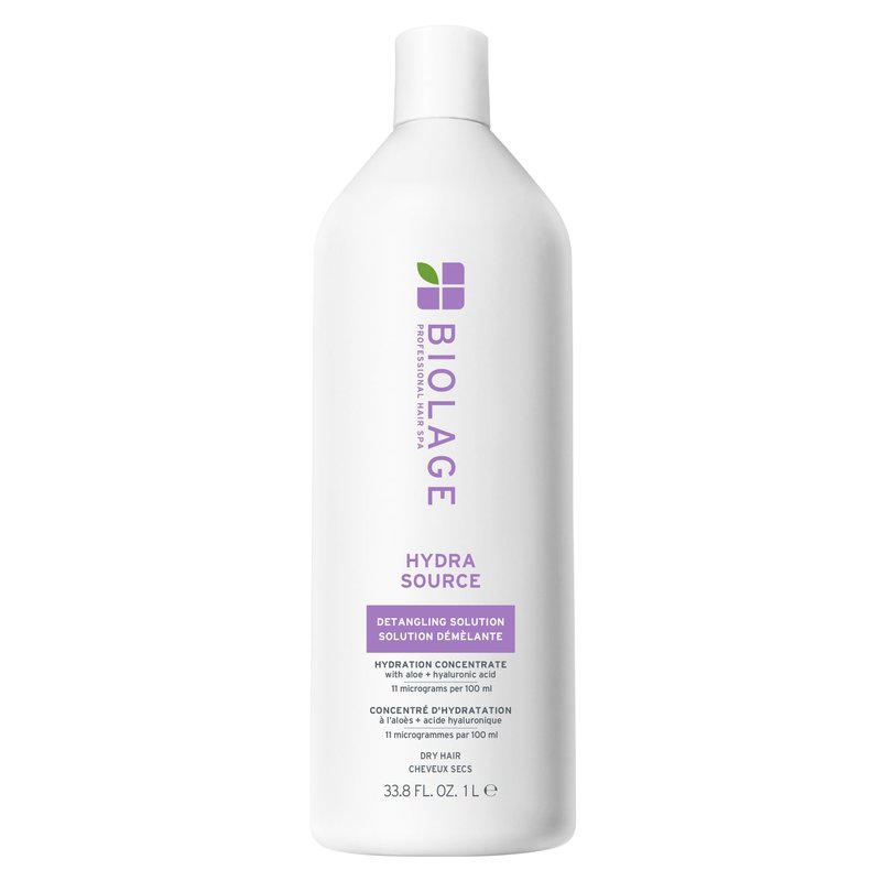 Biolage Hydra Source Detangling Solution - Conditions, Instantly Detangles & Controls Static, For Dry Hair, With Micro-Filtered Aloe Vera & Fermented Hyaluronic Acid, 33.8 Fl Oz, Packaging may vary