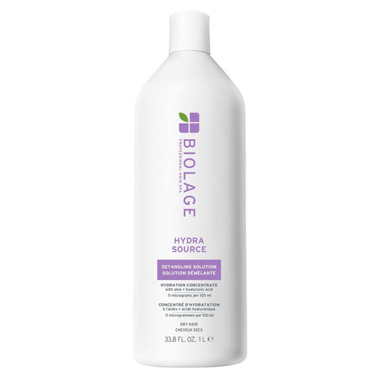 Biolage Hydra Source Detangling Solution - Conditions, Instantly Detangles & Controls Static, For Dry Hair, With Micro-Filtered Aloe Vera & Fermented Hyaluronic Acid, 33.8 Fl Oz, Packaging may vary
