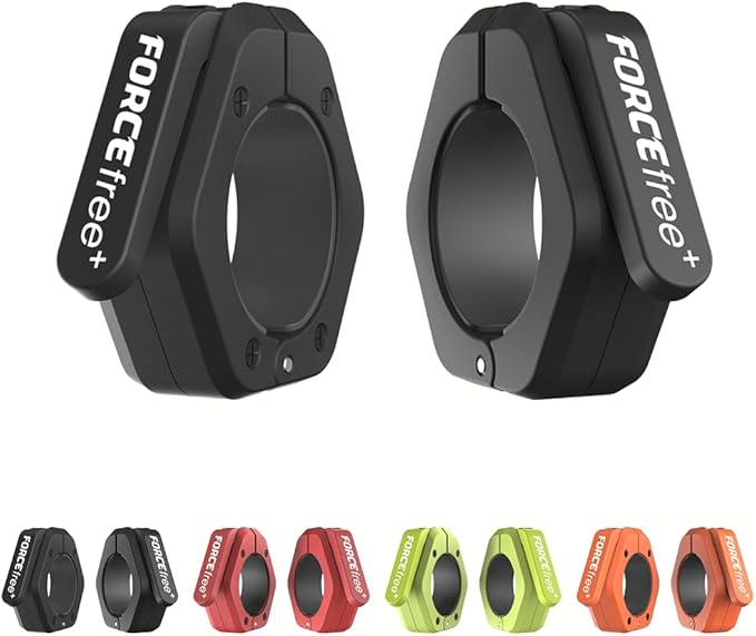 Forcefree+ Barbell Clips (Pair), Barbell Clamps, Quick Release Olympic Barbell Clamps with Anti Slip TPR Grip, Barbell Collars for Secure Weightlifting & Powerlifting (Magnetic, Black)