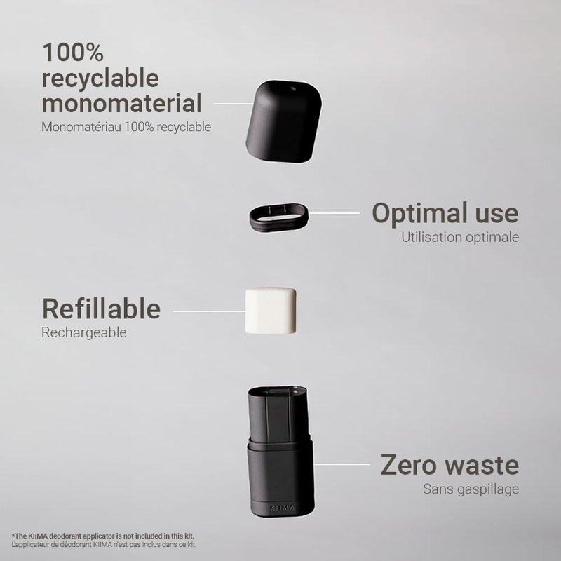 KIIMA Refillable Deodorant - Premium Natural Odor Protection for Men | Aluminum-Free, Long-Lasting, 38g (Pack of 4)