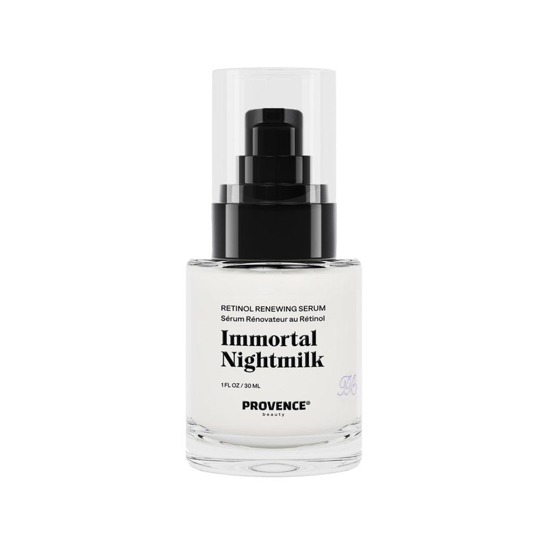 Provence Beauty Immortal Nightmilk Retinol Renewing Face Serum – A Gentle 0.5% Retinol with Niacinamide & P5 Peptide – Smooths Texture, Improves Tone & Firms Skin – 1 fl oz