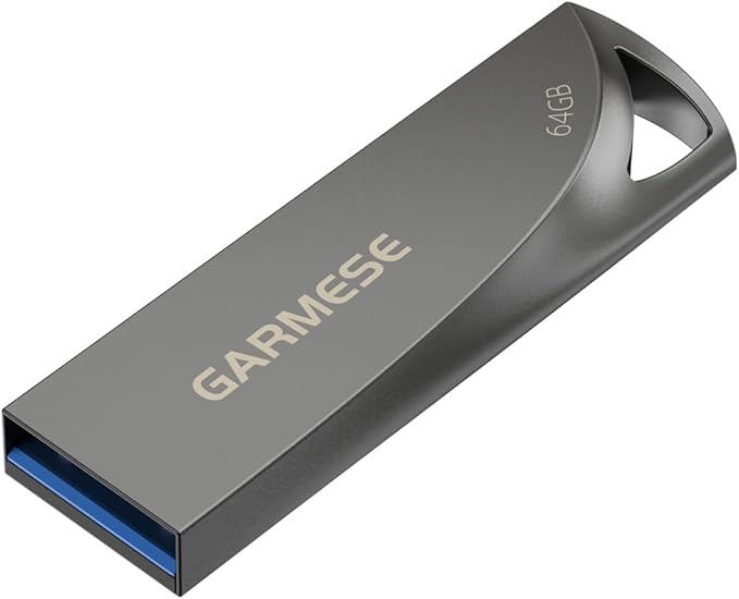 GARMESE 64GB USB 3.0 Flash Drive, Metal Waterproof & Slim Portable Memory Stick with Keychain Hole, Thumb Drive for PC/Laptop/Car/Travel Data Storage