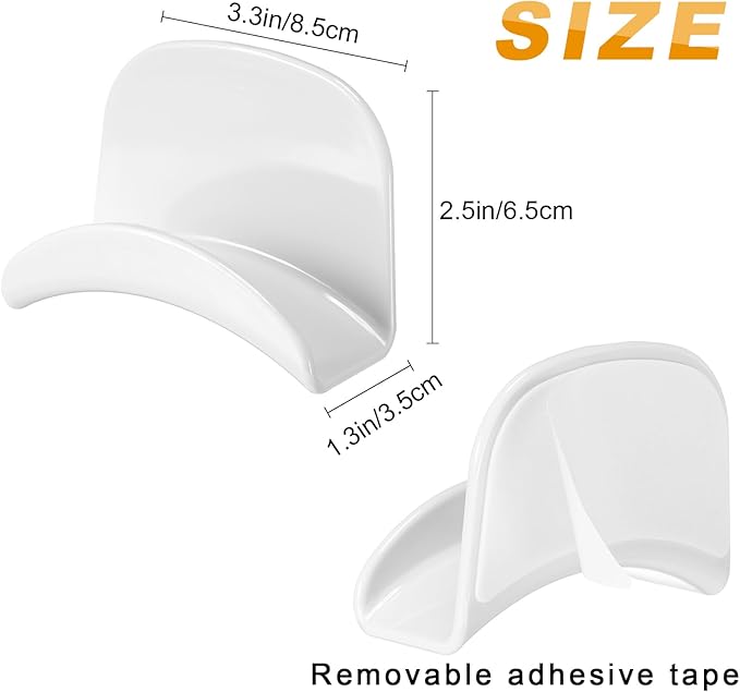 Wonderjune 30 Pcs Headphone Hanger Holder Desk Adhesive Headphone Hook Graduation Wall Hook Mount Strong Universal Acrylic Holder Hooks for General Purpose Game Earphone Controller(White)