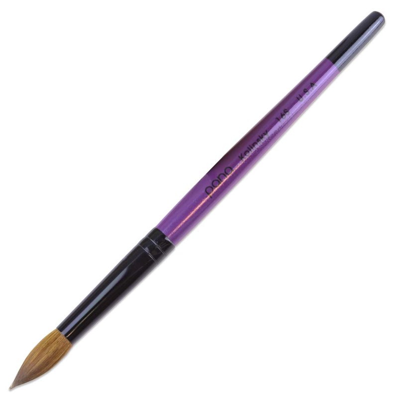 Kolinsky Acrylic Nail Brush - Professional Purple Wood Handle | Size 16, 100% Pure Hair