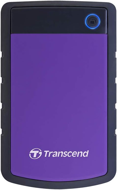 Transcend StoreJet 2TB External Hard Drive, for PS4/PC/Mac/Desktop/Laptop/Xbox, USB3.1(5Gbps)Type-A Portable HDD, One Touch Auto-Backup/Shock Resistant/Three-stage shock protection system(TS2TSJ25H3P)