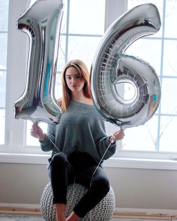 Silver Number 50 Balloon - 40 Inch Giant Foil Balloon for 50th Birthday Party Decorations