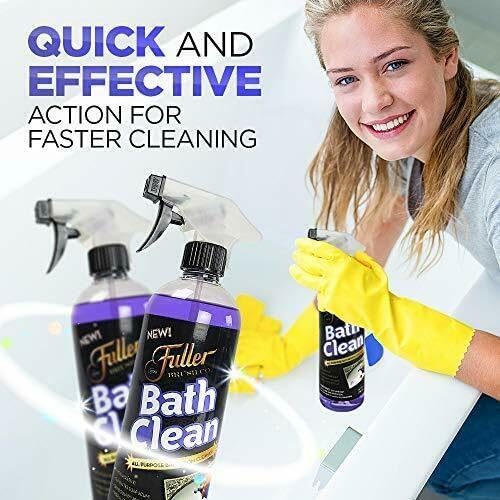 Fuller Brush Bath Clean – 24 oz Bathroom Cleaner Refill Bottle – Dissolves Soap Scum, Hard Water Stains & Mineral Build-Up – For Sinks, Showers & Tubs