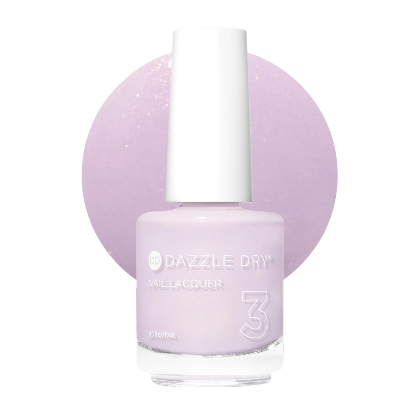 Dazzle Dry Nail Lacquer (Step 3) - Lovely Lilac - A pale purple with a pink shimmer effect. Full coverage shimmer. (0.5 fl oz)