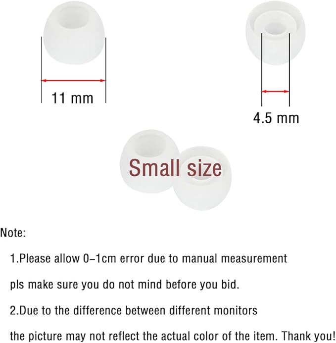 WKYMY Silicone Small Replacement Earbud Tips Eartips for in- Ear Headphones Rubber Tips Earbud Replacement Earbuds Cap 10 Pairs (White)