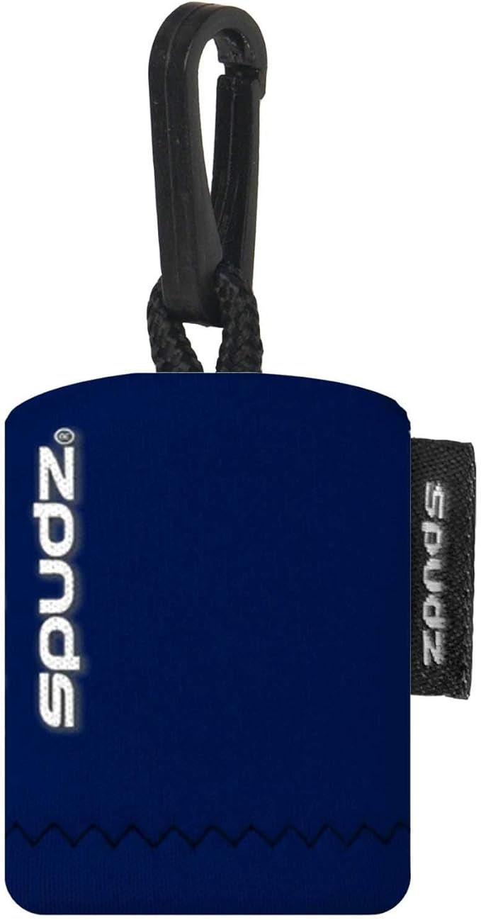 SPUDZ Classic Microfiber Lens Cleaner – Clip-On Pouch, Washable – for Binoculars, Scopes, Glasses, Screens | Classic | Navy Blue, 6 x 6 Inch (3-Pack)
