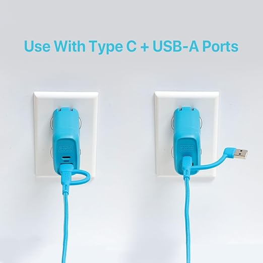 BLACK+DECKER USB C Multi Charging Cable, Fast Multi Charger Cable w/Adapter Braided 2in1 Multiple USB Cable, Universal Charging Cord w/Type C/USB Adapter for iPhone 17 16 15/Samsung/LG/Tablets/More