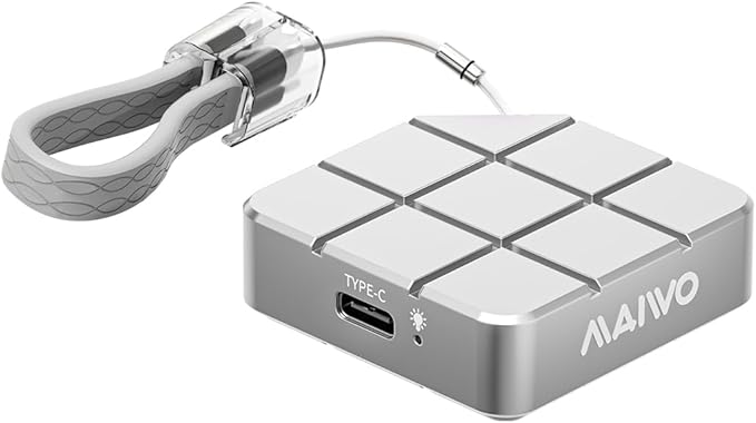 MAIWO 256GB Portable External Solid State Drive Build-in M.2 2230 PCIe NVMe SSD, USB C 3.2 Up to 1050MB/s, Mini Cute PSSD for iPhone 15 16 17 Pro Max MacBook Pro Air, Aluminum (Silver)