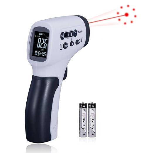 VCooklify Temperature Gun for Meat,Automotive Infrared Thermometer Gun with Ring Laser DS12:1,Digital Thermal Gun with Adjustable Emissivity&High/Low Alarm,-58~1400℉IR Temp Gun for Engine,Brakes&HVAC