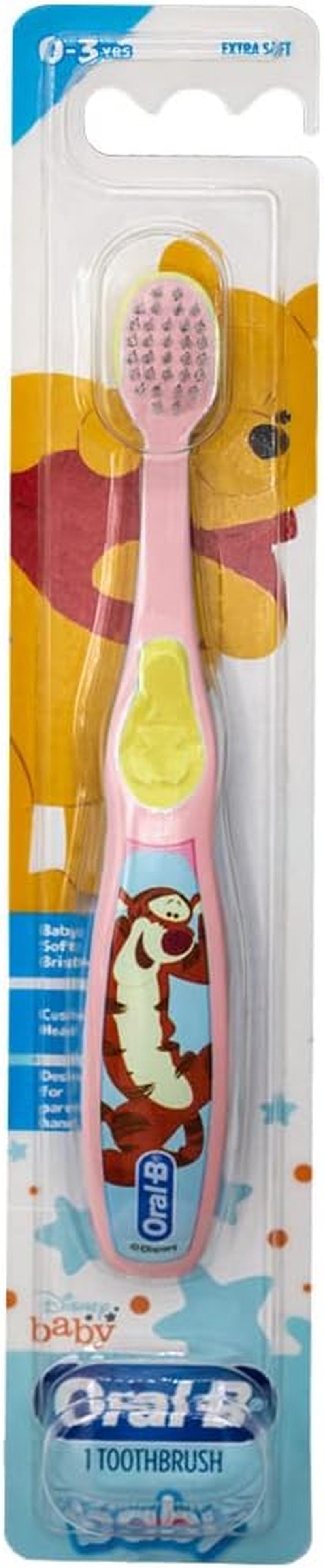 Oral-B Baby Manual Toothbrush - Extra Soft Pooh Characters for 0-3 Years | Pack of 4