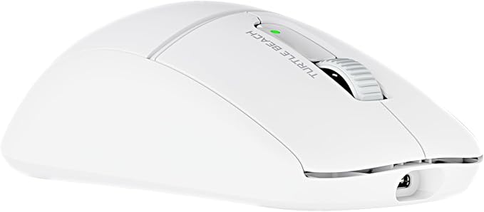 Turtle Beach Burst II Air Wireless Gaming Mouse - 47g Ultra Lightweight, Optical Switches, 26000 DPI Optical Sensor, 120-hour Rechargeable Battery, Symmetrical Design, Bluetooth, USB-C Cable – White