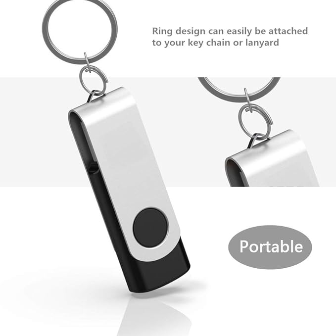 Aiibe 32GB USB Flash Drives Thumb Drive 10 Pack Bulk 32 GB Flash Drive USB 2.0 Memory Sticks Swivel Jump Zip Drives (32GB, 10 Pack, Black)