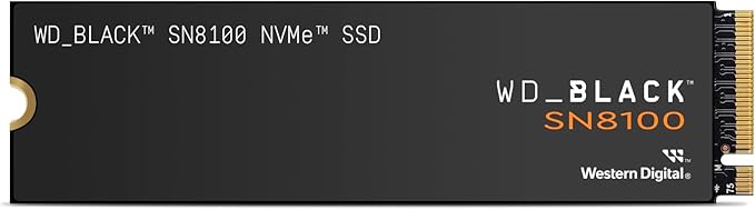 WD_Black SN8100 2TB NVMe SSD - PCIe 5.0x4, M.2 2280, Up to 14,900MB/s Read Speed, up to 11,000MB/s Write Speed, Best for AI Applications, Gaming, and Video Editing - WDS200T1X0M