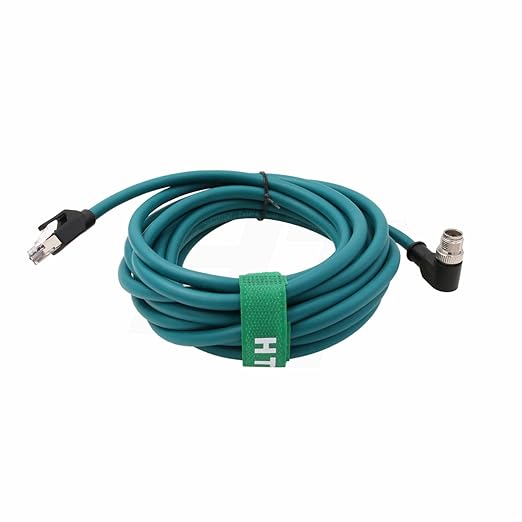 HangTon M12 Ethernet Cable for Microscan Hawk MV-4000 Cognex 2800 370 Camera Sensor Reader, 8 Pin X Coded to RJ45 CAT-7e (8m)