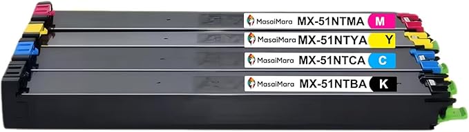 MasaiMara High Yeild MX-51NT MX51NT Compatible Toner Cartridge for Shap MX-51NTBA MX-51NTCA MX-51NTMA MX-51NTYA MX-4110N MX-4111N MX-4140N MX-4141N MX-5110N MX-5111N MX-5140N MX-5141N Printer