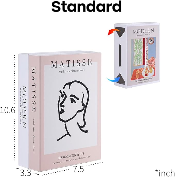 TastePick Book Shape Decorative Cable Management Box - Expandable Cable Organizer Box with Magnetic Closure for Home & Office (Modern Matisse, Standard)
