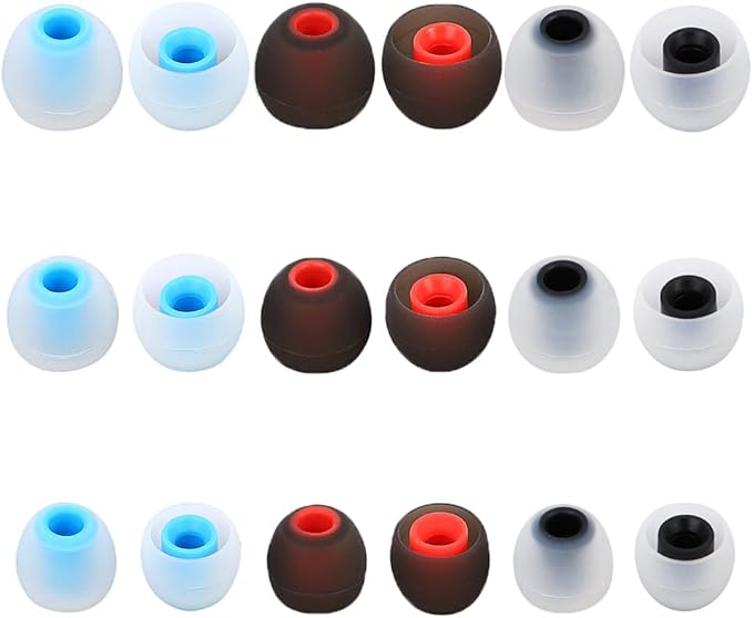 TSZYYM Earbud Tips Ear Bud Tips Soft Anti Slip Washable and Reusable Silicone Replacement Earbud Tips Fit Most in-Ear Earbuds(Inner Hole 3.8mm -5.1mm) 18pcs S M L