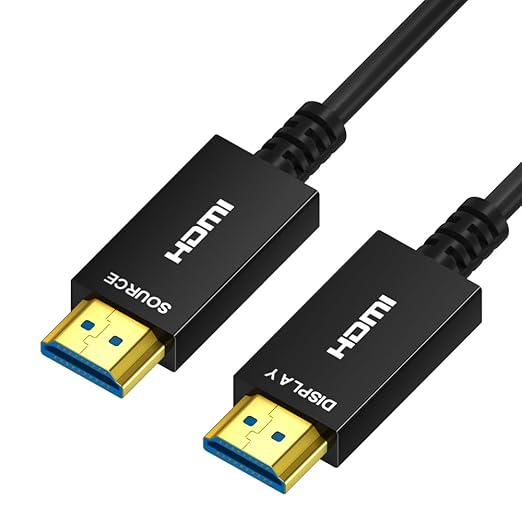 Kirzi 8K HDMI Fiber Optic Cable 100ft, 4K120 8K@60Hz HDMI 2.1 Cable, 48Gbps Ultra High Speed Slim HDMI Optical Audio Cable HDMI Cord, eARC HDR10 HDCP 2.2 Compatible with PS5 Xbox TV Projector