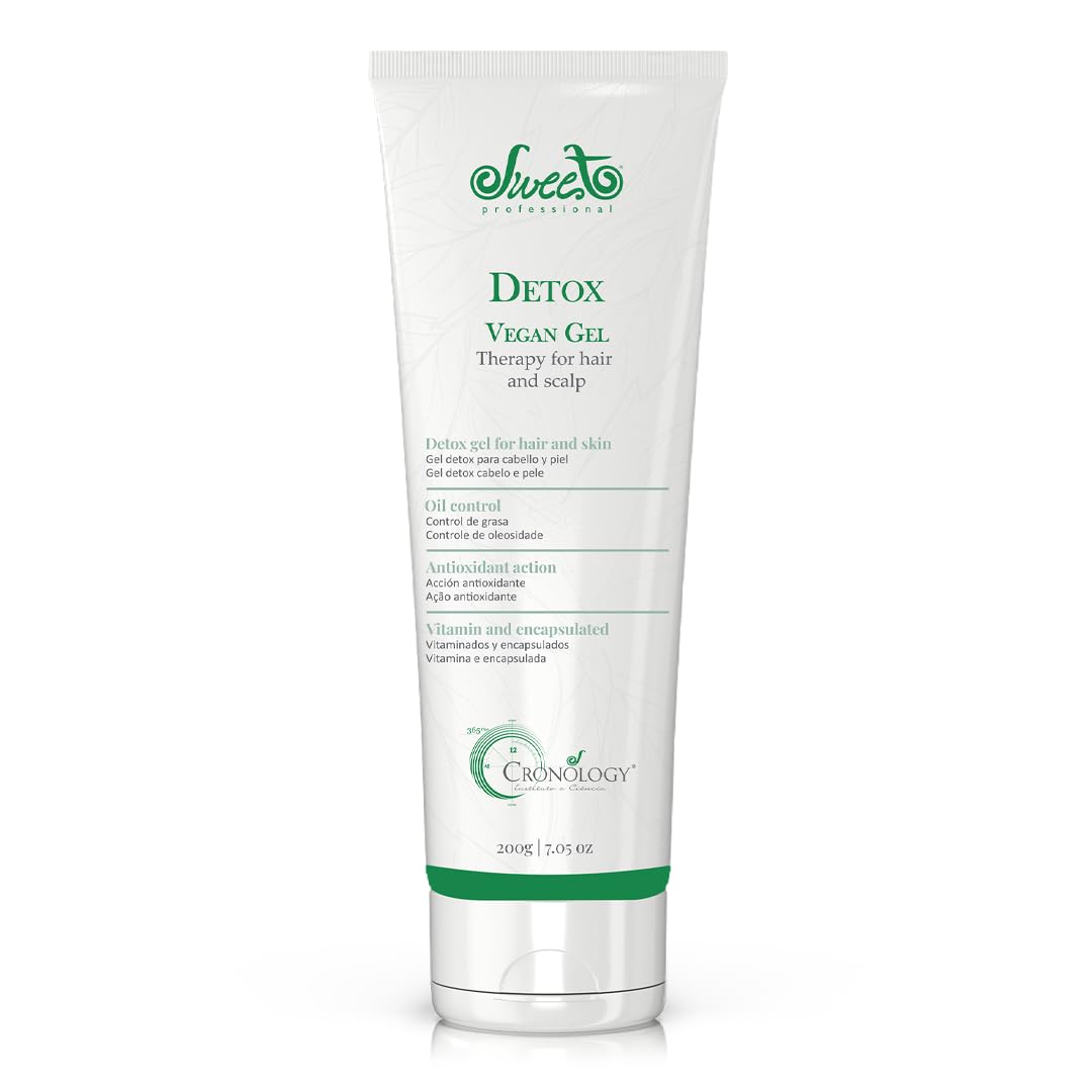 Detox Hydrating Gel Hair Mask - Hair & Scalp Oilness Control, Protection & Nourishment, Hair Care Products for Women - VEGAN, Green Clay, Red Seaweed Extracts - 7.05oz - Sweet Pro