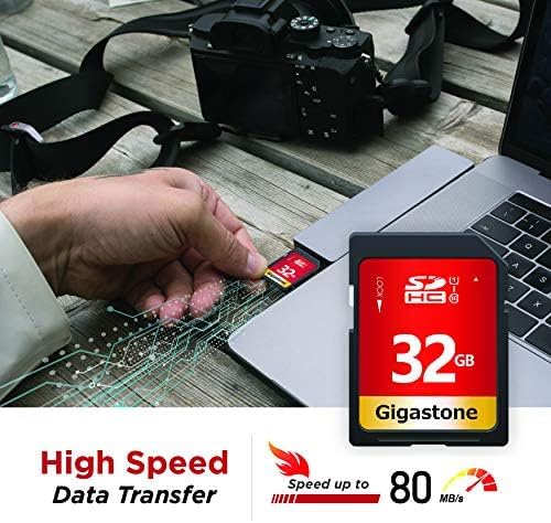 GIGASTONE 32GB SD Card 100-Pack UHS-I U1 Class 10 SDHC Memory Card High-Speed Full HD Video Compatible with Digital Camera, SPYPOINT TACTACAM Trail Camera, with 100 Mini Cases