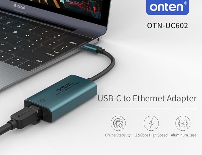 USB-C to Ethernet Adapter - 2.5Gbps High-Speed,2500MbpsType-C to RJ45 Ethernet LAN Network Adapter Thunderbolt 4/3 Compatible, for iPhone 15 Pro/Max, MacBook Pro/Air 2023, iPad Pro,iMac and More