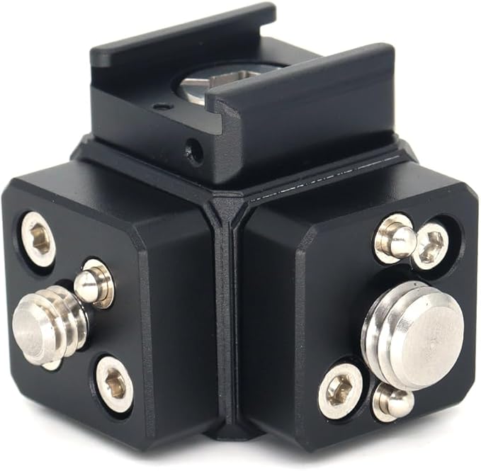 SZJELEN Camera Mount Extension Bracket with Cold Shoe Mounts for Camera Cage Tripod Magic Arm Microphone LED Video Light,Shoe Mount Holder with 1/4'' 3/8'' Arri Thread and Arri-locating Hole