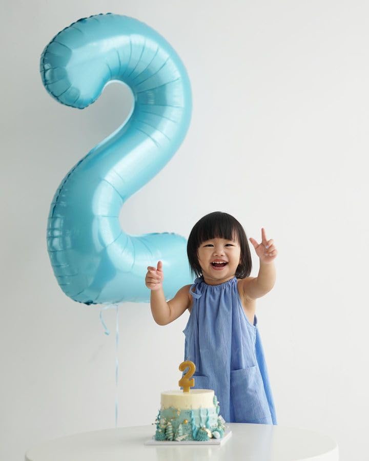 Pearlescent Blue 40-Inch Number Balloon - 0 Balloon for Birthday Decorations | Perfect for All Ages