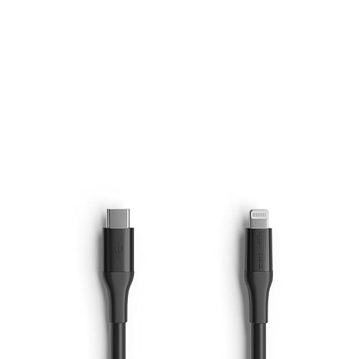 Amazon Basics MFi Certified USB-2.0 Type C to Lightning Cable with Power Delivery, Fast Data Sync, 10 ft, Black