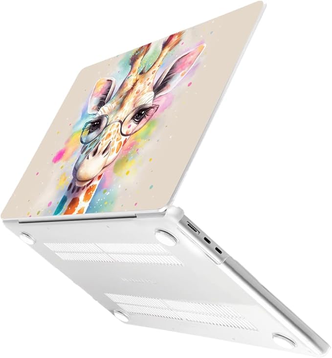 MEEgoodo Case for M5/M4/M3/M2 MacBook Air 13 inch Case 2026 2025 2024 2022, Fit Model A3449/A3240/A3113/A2681, Laptop Hard Shell Compatible with MacBook Air 13.6-inch, Giraffe