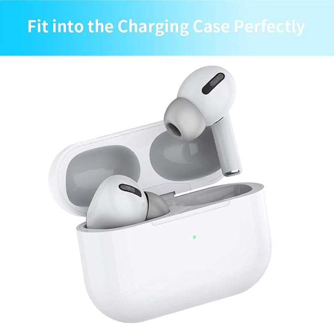 Lanwow Premium Memory Foam Tips for AirPods Pro 1st & 2nd Gen. Not for AirPods Pro 3. No Silicone Eartips Pain. Anti-Slip Eartips. Fit in The Charging Case, 3 Pairs (S/M/L, Grey)