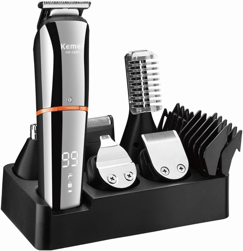 Electric Trimmer for Men & Women - 6-in-1 Waterproof Grooming Kit | Cordless Rechargeable Shaver with Dual Speed