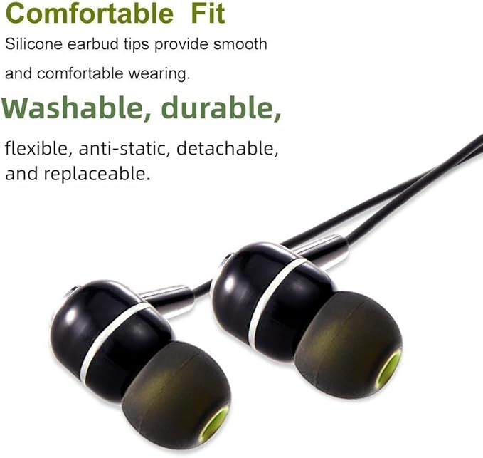 Earbud Tips High Quality Soft Silicone Earbuds Replacement Tips Fit for in-Ear Headphones(inner hole from 3.8mm - 4.2mm earphones)9 Pairs S/M/L,Black/Green