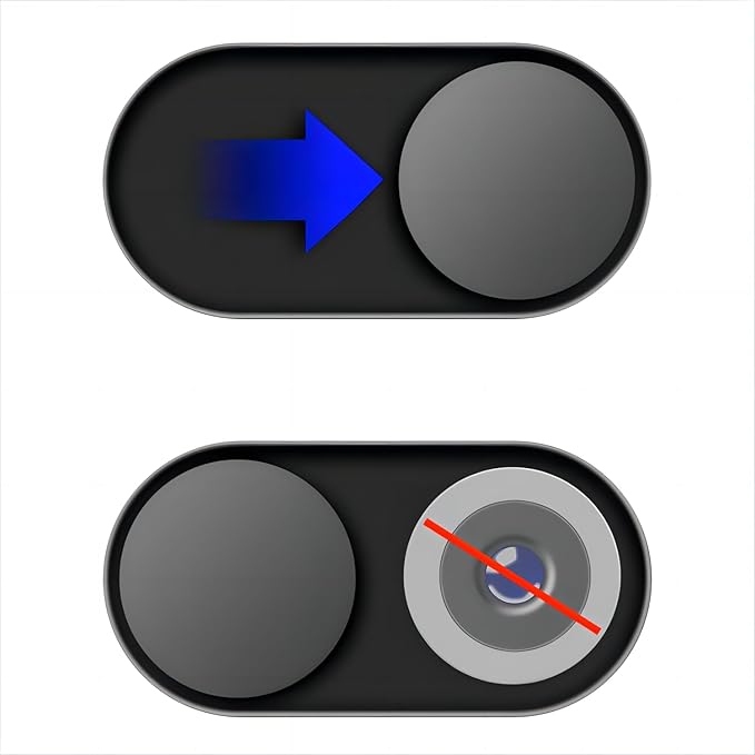 JiSiTeCai Metal Webcam Cover Slide[5 Pack Black], 0.022in Camera Cover for Laptop Computer, MacBook Pro/Air iMac iPad Tablet iPhone 16/15/14/13/12 Plus, Web Camera Blocker Protect Your Privacy