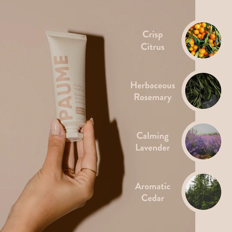 PAUME Probiotic Hand Balm, Non-Greasy, Fast Absorbing, Long Lasting Hydration, Hand Moisturizer for Dry, Chapped, Aging Skin, 2oz