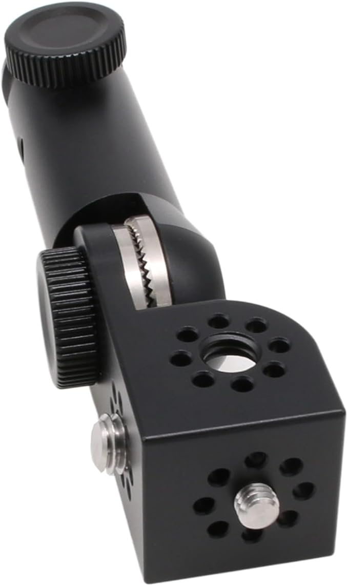 HangTon Tripod Mount Adapter and 3/8" 1/4" Bracket Block Cube 180 Swivel Rotation for Camera Video Monitor, Lens Motor, Microphone, Teradek Wireless System, Black
