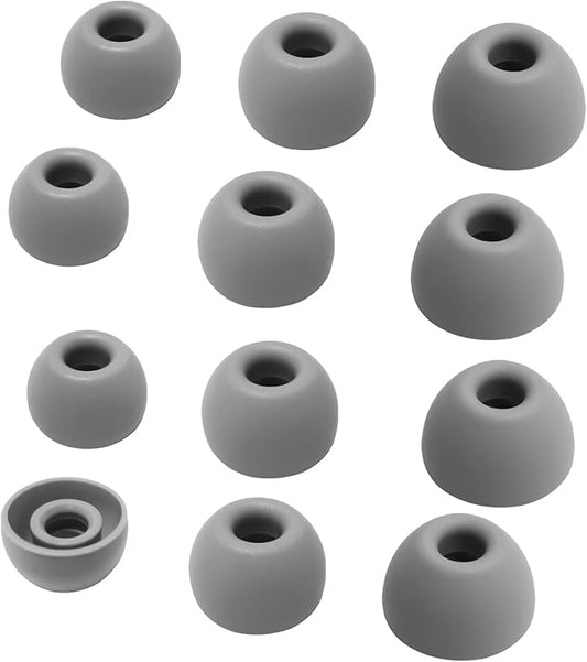 Luckvan Silicone Ear Tips for Beats Earbud Replacement Ear Tips Studio Buds+/Fit Pro/Solo Buds, 6 Pairs LMS Dark Gray