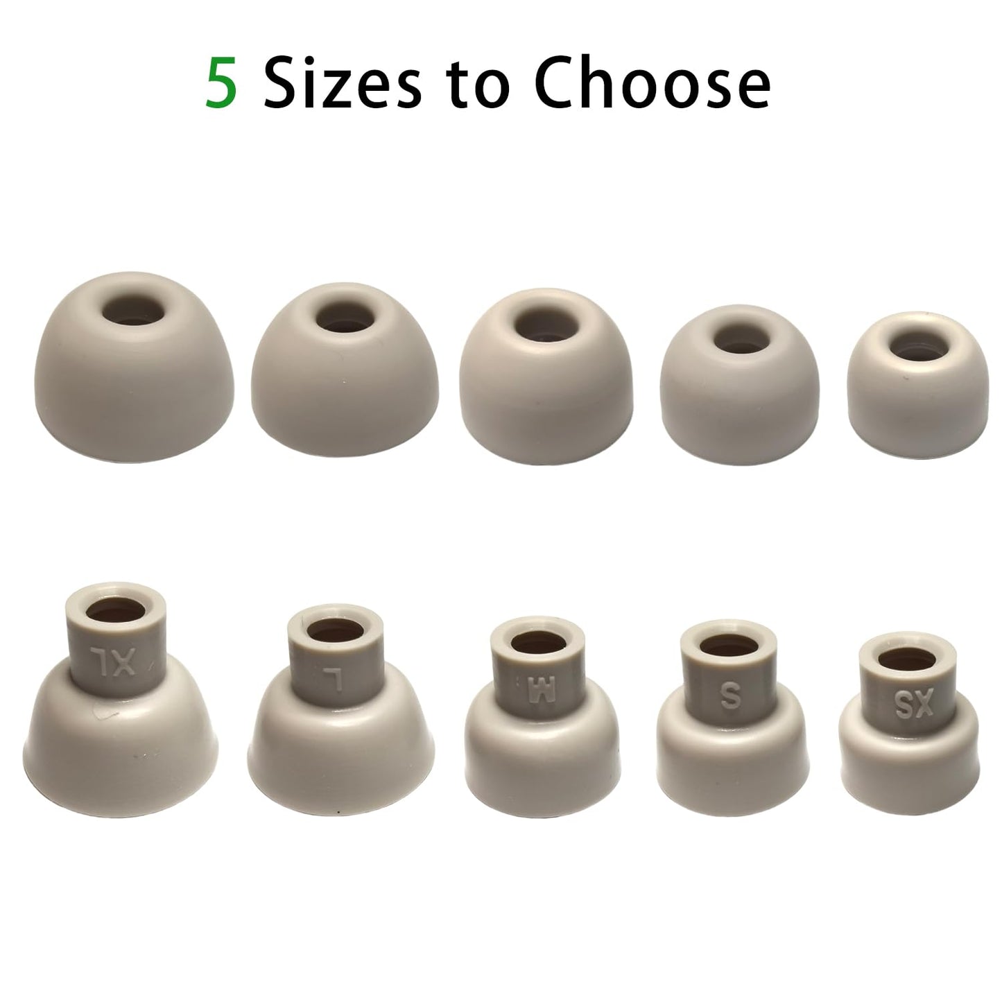 Replacement Earbud Tips for Powerbeats Pro 2 Ear Tips [10 Pairs ] – XL/L/M/S/XS Silicone Earbuds Tips Compatible with Beats Studio Buds/Beats Fit Pro/Solo Buds, Quicksand