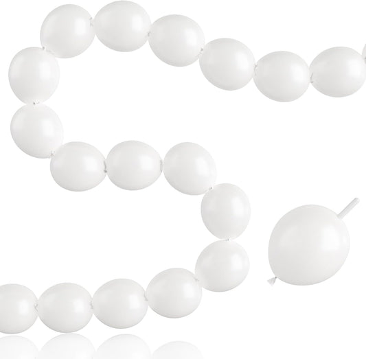Skiennix White Linking Balloons - 100pcs 6 Inch Quick Link Balloons for Wedding & Party Decor